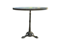 Large Mid-Century French Marble Top Gueridon with Brassed Cast Iron Base 