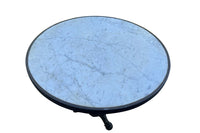 Large Mid-Century French Marble Top Gueridon with Brassed Cast Iron Base 