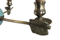 Mid-20th Century French Empire Revival Three-Branch Brass Chandelier with Swan Motifs and Arrow Arms
