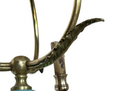 Mid-20th Century French Empire Revival Three-Branch Brass Chandelier with Swan Motifs and Arrow Arms