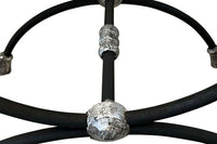 Mid-Century French Curule Stool with Swan-Head Terminals and Paw Feet