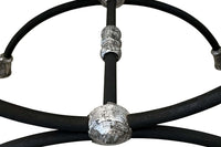 Mid-Century French Curule Stool with Swan-Head Terminals and Paw Feet