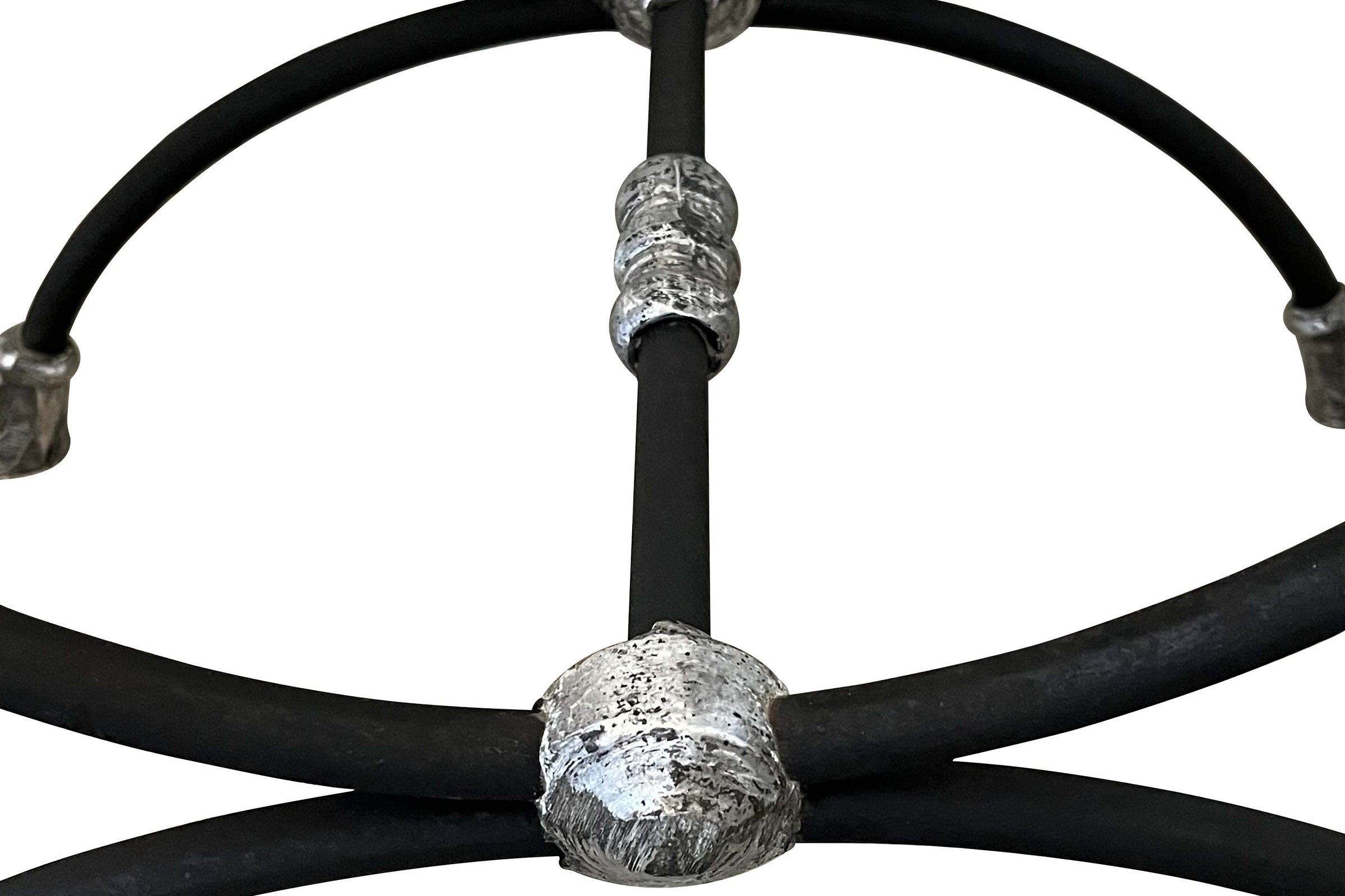 Mid-Century French Curule Stool with Swan-Head Terminals and Paw Feet