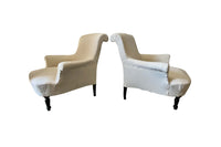 Pair of Large 19th Century Scroll Back Armchairs