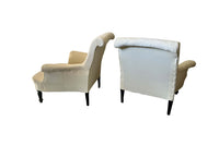 Pair of Large 19th Century Scroll Back Armchairs