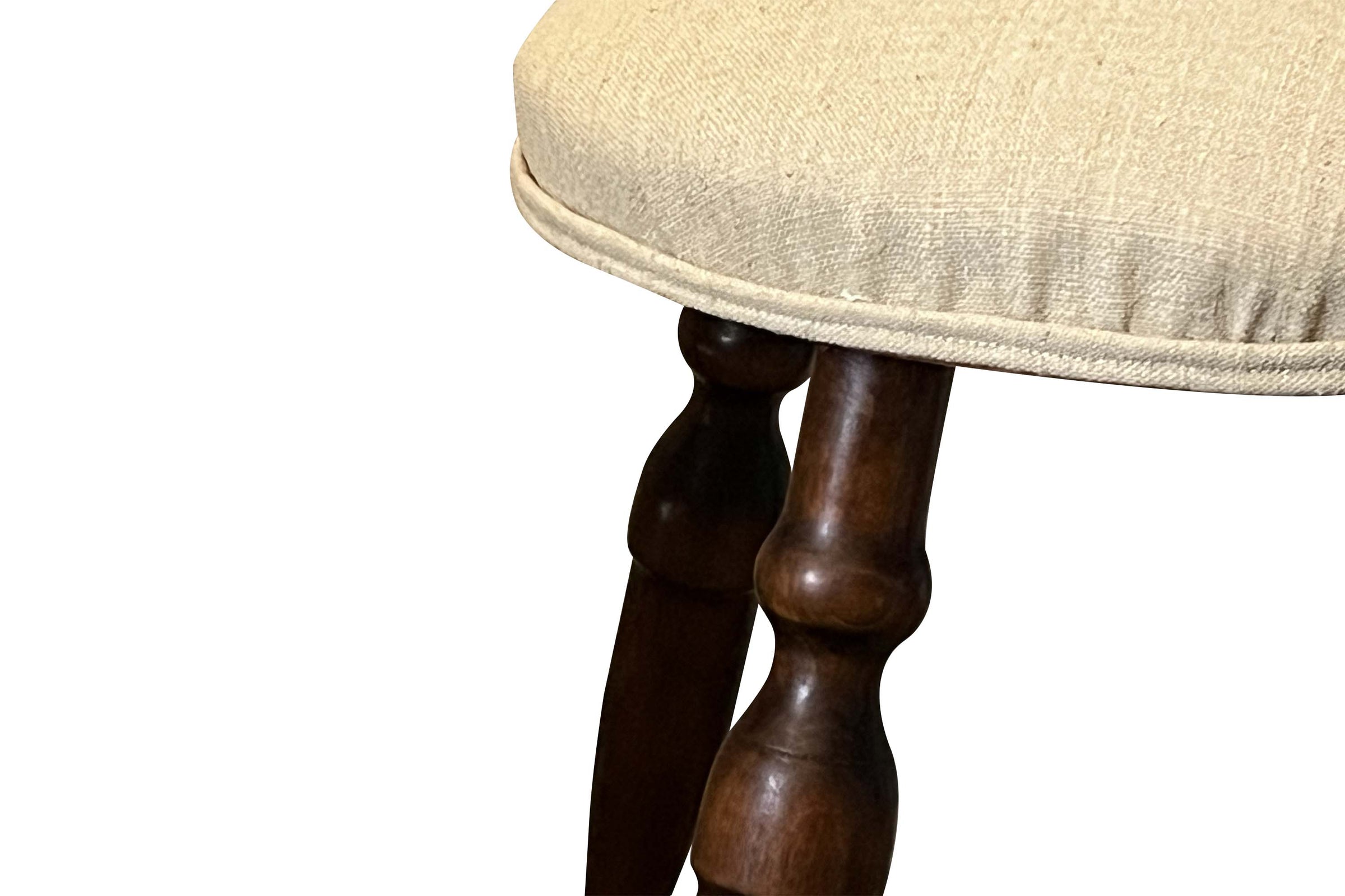 Pair of Mid-20th Century French Upholstered Stools