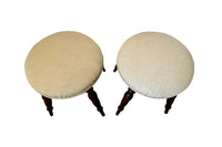 Pair of Mid-20th Century French Upholstered Stools