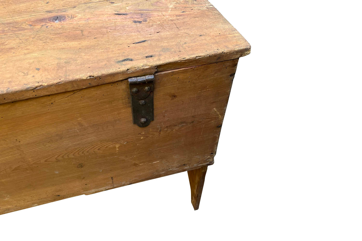 18th Century French Pine Blanket Chest Trunk