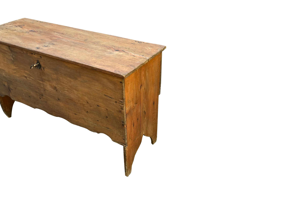 18th Century French Pine Blanket Chest Trunk