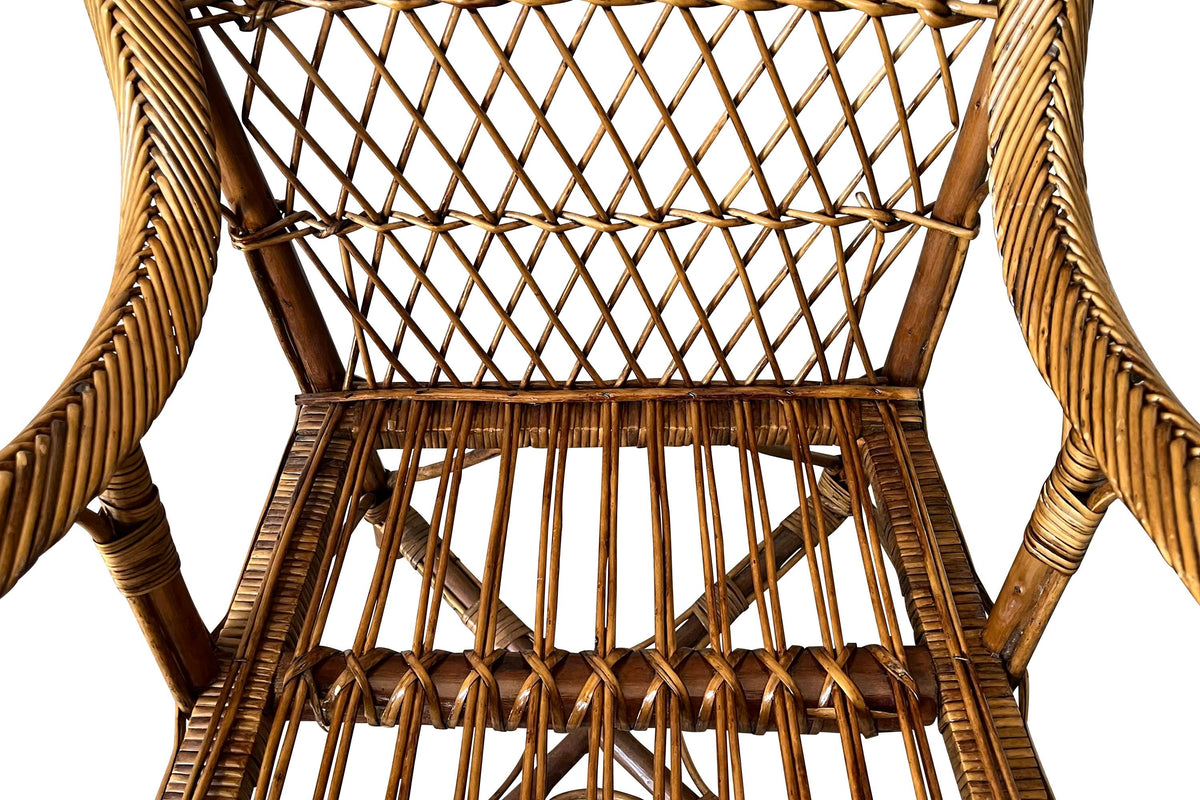 Pair of 1930s French Wicker Armchairs