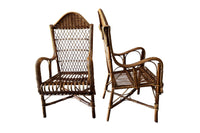 Pair of 1930s French Wicker Armchairs