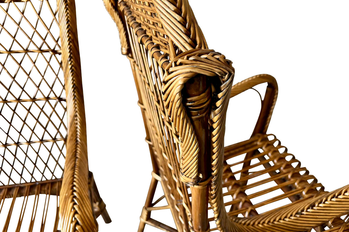 Pair of 1930s French Wicker Armchairs