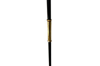 Mid-Century Italian Black and Brass Floor Lamp