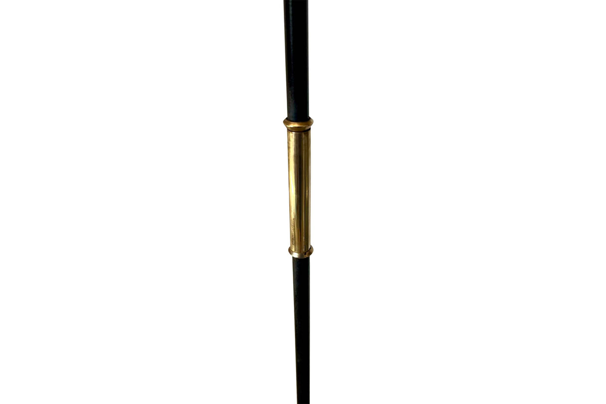Mid-Century Italian Black and Brass Floor Lamp