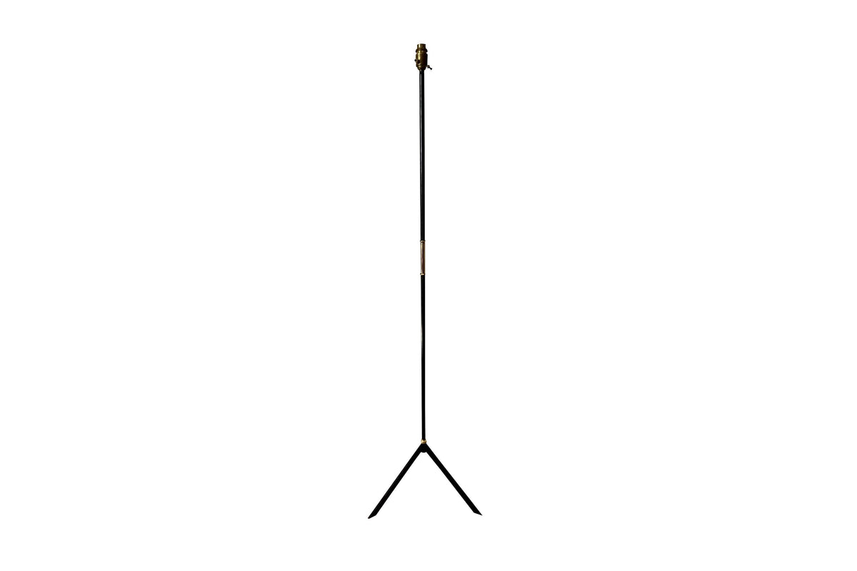 Mid-Century Italian Black and Brass Floor Lamp