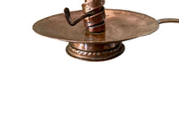 Mid-20th Century French Hammered Copper Rat de Cave Cellar Candlestick