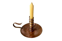 Mid-20th Century French Hammered Copper Rat de Cave Cellar Candlestick
