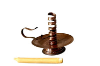 Mid-20th Century French Hammered Copper Rat de Cave Cellar Candlestick