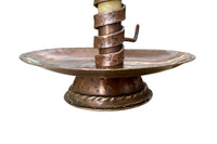 Mid-20th Century French Hammered Copper Rat de Cave Cellar Candlestick