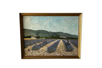 Large 20th Century French Oil on Canvas Painting 'Lavandes à Valvignères' by B. Durand