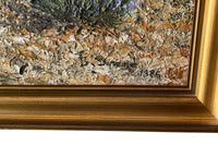 Large 20th Century French Oil on Canvas Painting 'Lavandes à Valvignères' by B. Durand