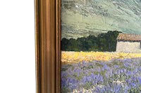 Large 20th Century French Oil on Canvas Painting 'Lavandes à Valvignères' by B. Durand