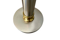 Mid-Century Italian Brushed Steel & Brass Floor Lamp