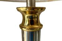 Mid-Century Italian Brushed Steel & Brass Floor Lamp