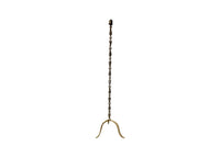 Mid-Century French Nickel-Plated Brass Floor Lamp on Brass Tripod Base