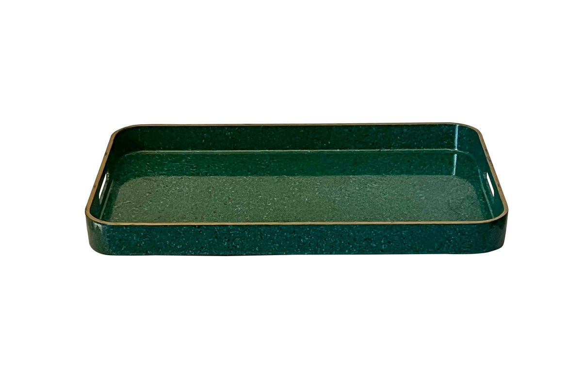 20th Century Japanese Malachite-Inspired Lacquer Tray