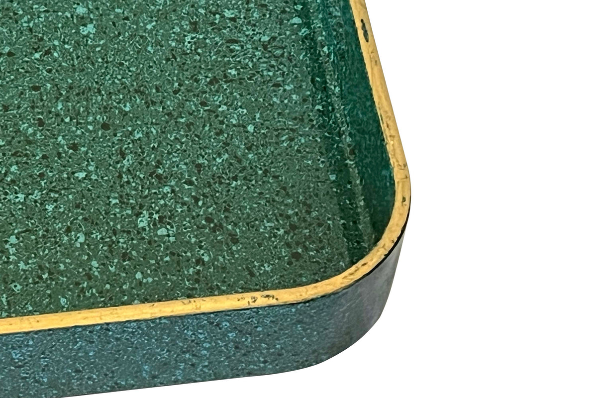 20th Century Japanese Malachite-Inspired Lacquer Tray