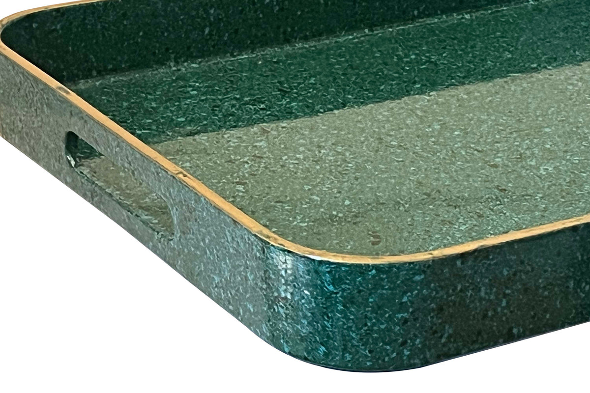 20th Century Japanese Malachite-Inspired Lacquer Tray