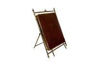 Late 19th Century French Brass and Leather Triptych Dressing Mirror