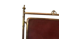 Late 19th Century French Brass and Leather Triptych Dressing Mirror