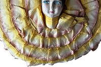 Early 20th Century French Pierrot Boudoir Cushion with Hand-Painted Face