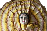 Early 20th Century French Pierrot Boudoir Cushion with Hand-Painted Face