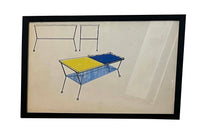 COLLECTION OF SEVEN MID-CENTURY MODERN INTERIOR AND FURNITURE DESIGNS BY ANFOSSI