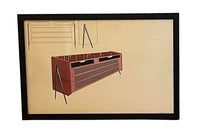 COLLECTION OF SEVEN MID-CENTURY MODERN INTERIOR AND FURNITURE DESIGNS BY ANFOSSI