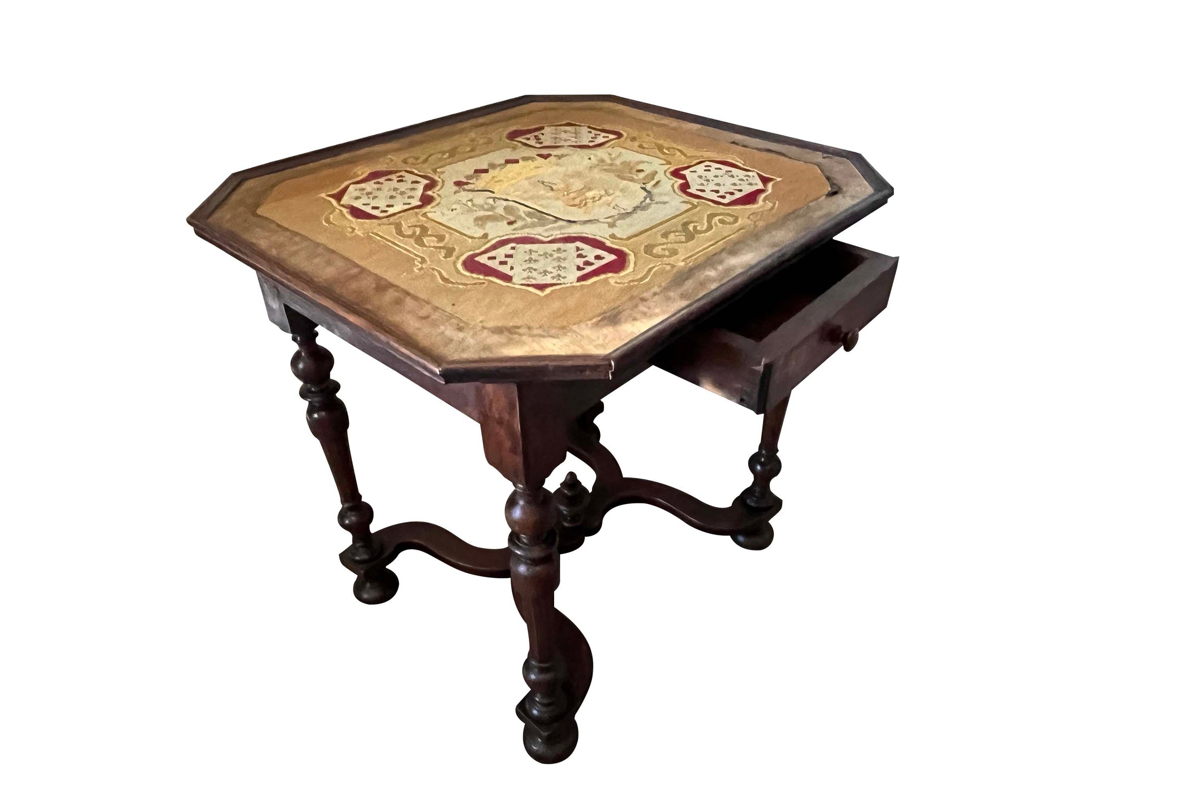 Late 18th Century French Louis XIII Revival Walnut Games Table