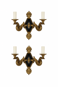 PAIR OF FRENCH EMPIRE REVIVAL WALL LIGHTS