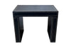 20th century stitched black leather occasional table or stool in the manner of Jacques Adnet.