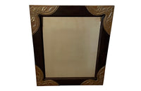 Antique mirror Aesthetic movement French with decorative repousse brass decorative corners
