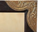 Antique mirror Aesthetic movement French with decorative repousse brass decorative corners