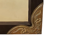 Antique mirror Aesthetic movement French with decorative repousse brass decorative corners
