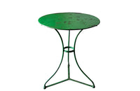 Antique garden table or gueridon with painted green finish 1900 French