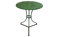 Antique garden table or gueridon with painted green finish 1900 French