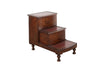 19th century English mahogany and leather library coffer steps