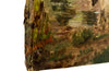Antique oil painting of a shepherd with his dog and flock French