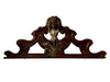 19th century Art Nouveau fronton carved with a female head with headband and flowers above a flowering leafed stem - French antiques