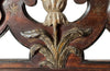 19th century Art Nouveau fronton carved with a female head with headband and flowers above a flowering leafed stem - French antiques